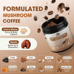 Scoop of mushroom coffee powder being dispensed (3g)