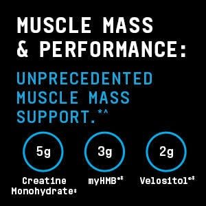 BEYOND RAW Dynamic Gainer ingredients-label highlights creatine, myHMB, Velositol in formula