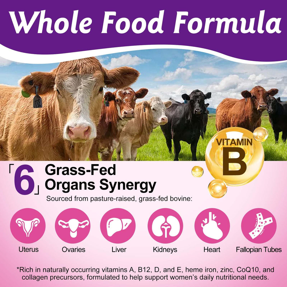 Premium 100% grass-fed beef organs for women’s health and vitality