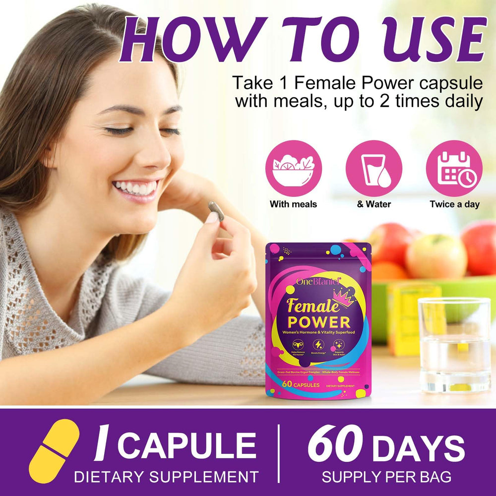 Women’s hormone balance support with grass-fed beef organ complex