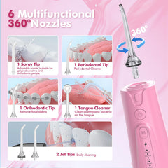 Bezvoi Water Flosser 6 tips and rotating nozzle