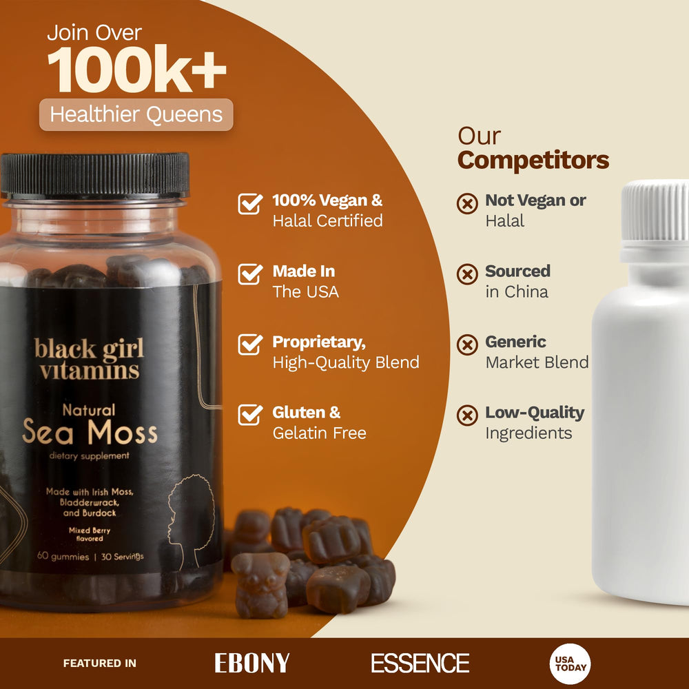 Nutrition highlights of Sea Moss Gummies showing minerals
