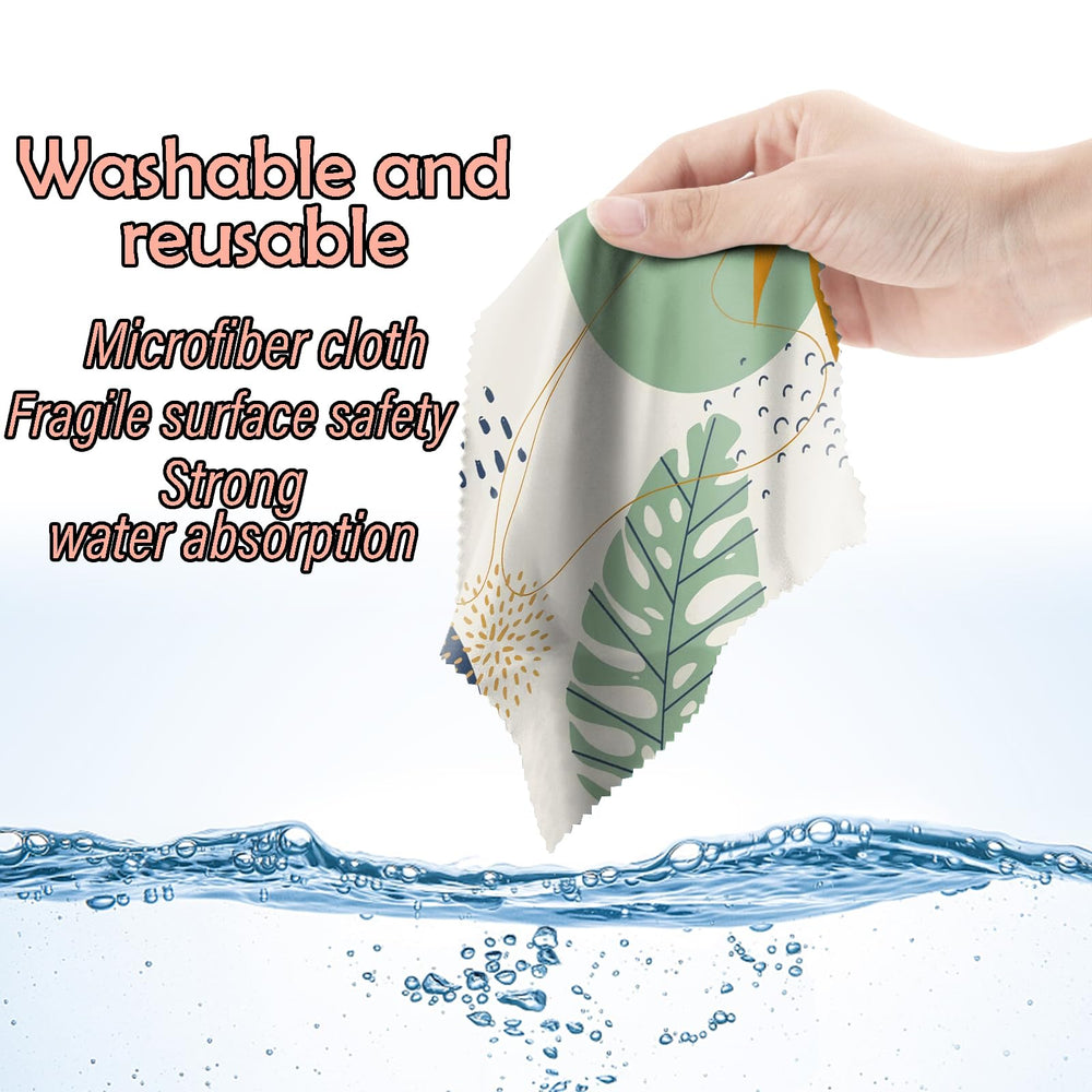 BHAHB 6-pack microfiber cleaning cloths pattern 6 for glasses and lenses - 6.3 x 6.3 inches