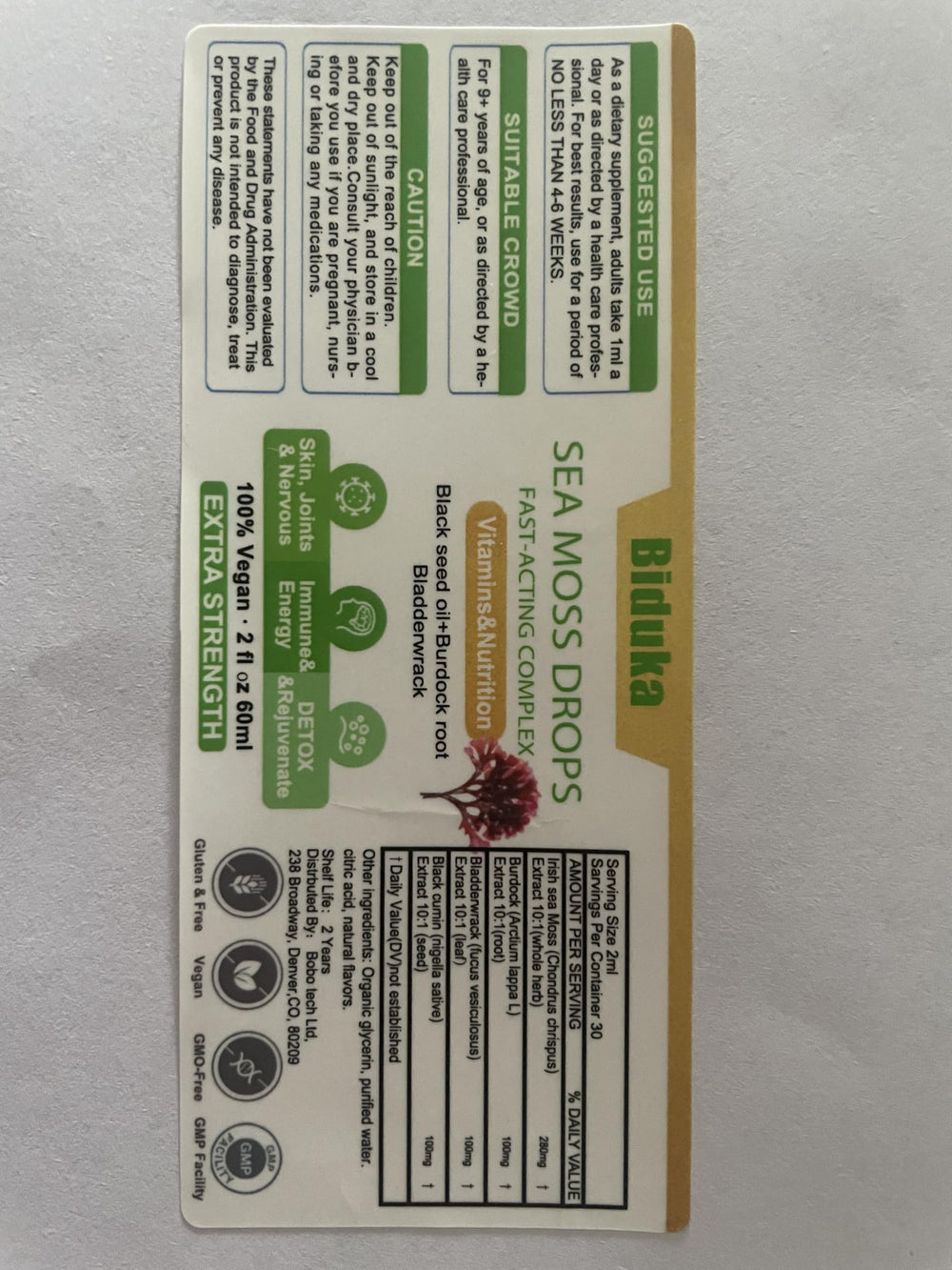 Lab tested quality seal on packaging