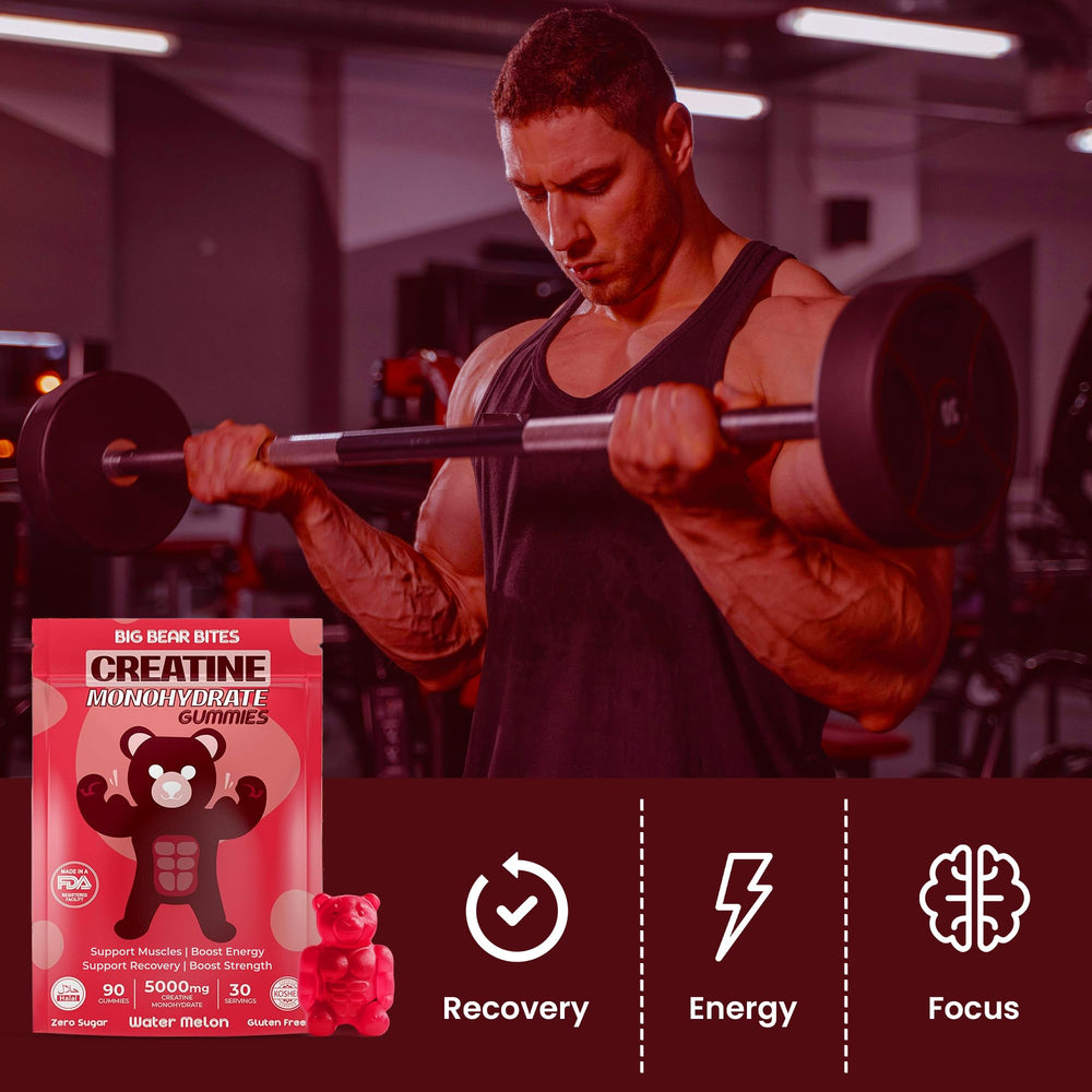 Serving size illustration showing 3 gummies equal a daily 5g dose