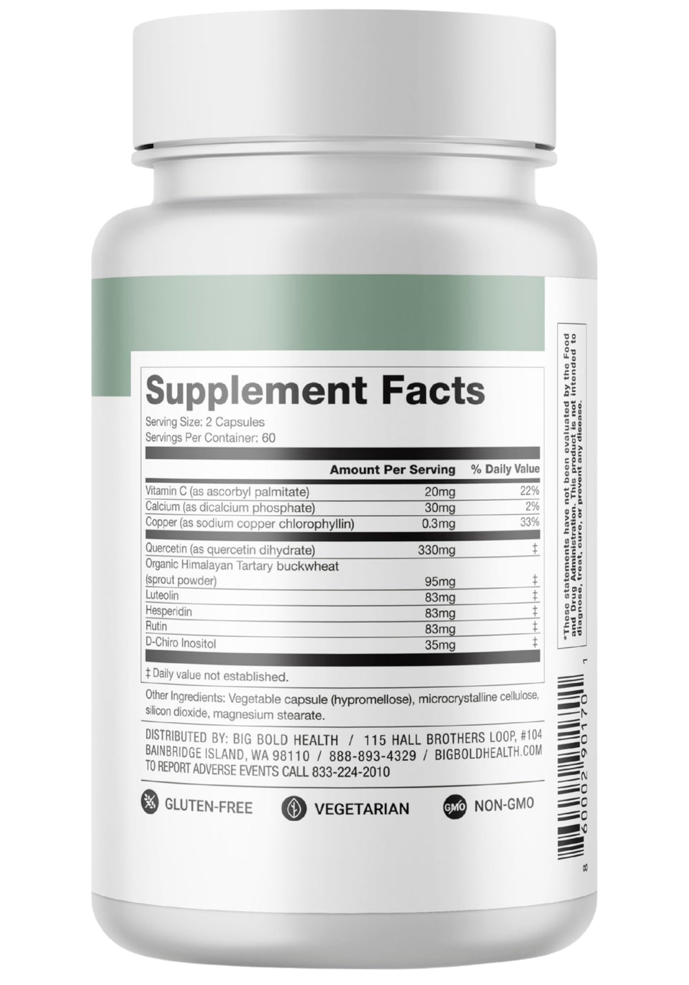 Gluten-free and dairy-free label for HTB Rejuvenate
