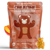 Front of Big Bear Bites Creatine Monohydrate Gummies Peach flavor bottle