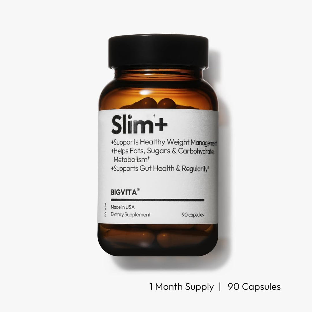 Vegan, hormone-free Slim+ formula label
