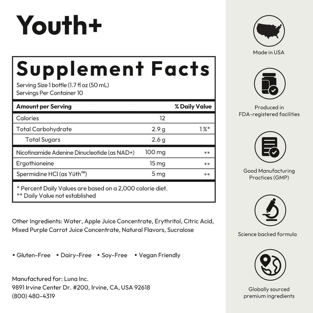 Product packaging with BIGVITA Youth+ branding
