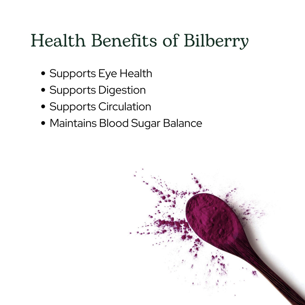 Bilberry powder being added to a drink