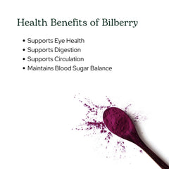 Bilberry powder being added to a drink