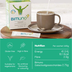 100% daily intake claim on the BIMUNO Immunity label