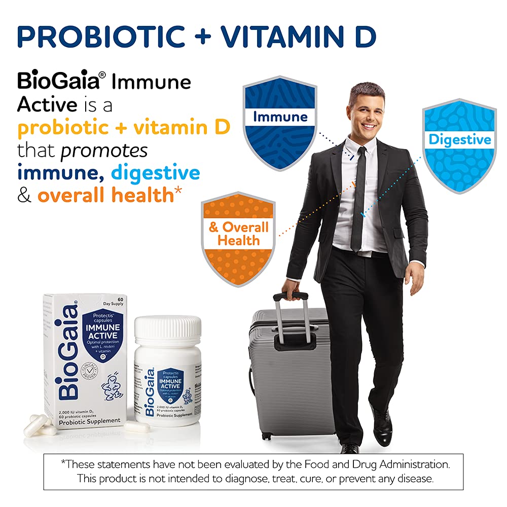 Close-up of BioGaia Immune Active probiotic capsules
