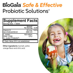 Allergen-free, dairy-free, soy-free, gluten-free BioGaia Immune Active Kids chewables