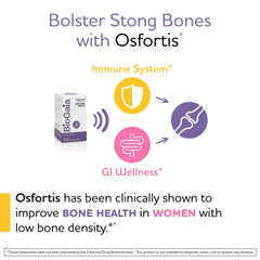 Lifestyle image of a healthy woman with Osfortis bottle