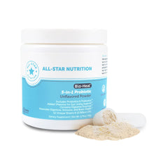Bio-Heal 5-in-1 Probiotic powder bottle front view