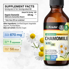 Glycerin-based chamomile tincture showing bottle and dropper