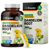 BIO KRAUTER Dandelion Root supplement bottle label showing 1800 mg per serving
