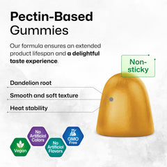 BIO KRAUTER Dandelion Root Gummies pour-out demonstrates convenient dosing and on-the-go use