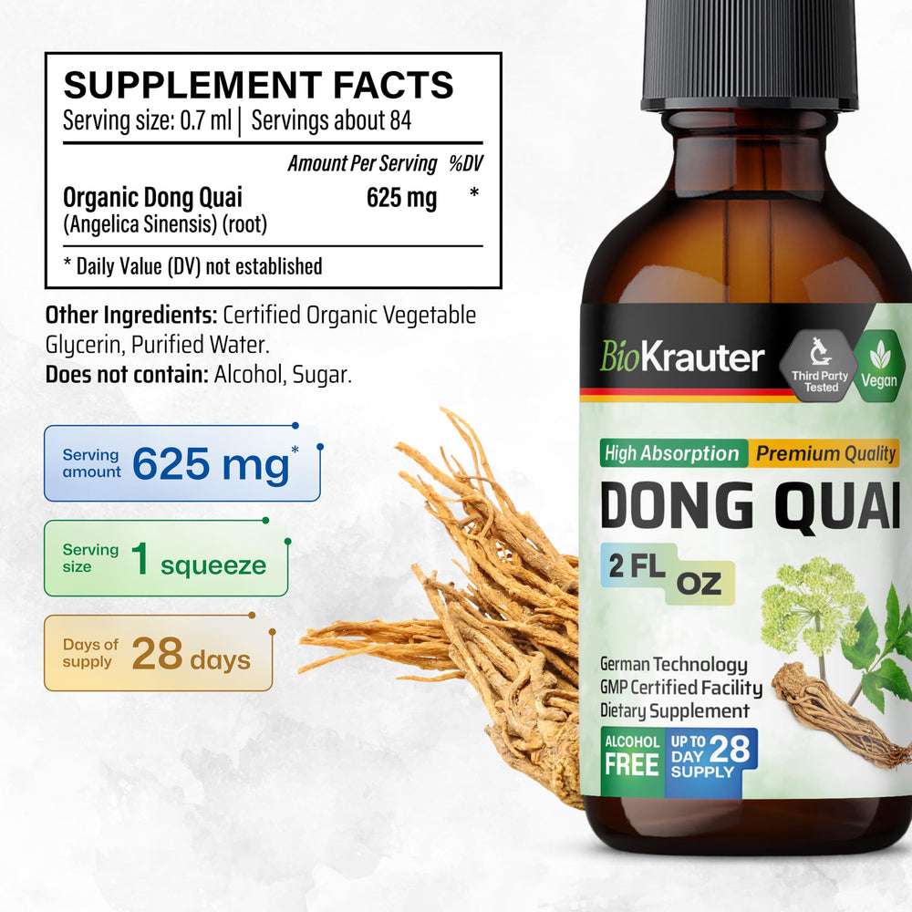 Ingredients panel for BIO KRAUTER Dong Quai Drops