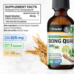 Ingredients panel for BIO KRAUTER Dong Quai Drops