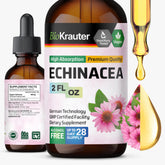 BIO KRAUTER Echinacea Tincture bottle with dropper on white background