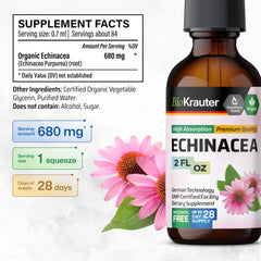 Front view of BIO KRAUTER Echinacea Tincture bottle label