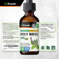 BIO KRAUTER Holy Basil Tincture bottle with dropper and packaging