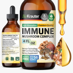 BIO KRAUTER Immune Support Mushroom Tincture bottle with 4oz size