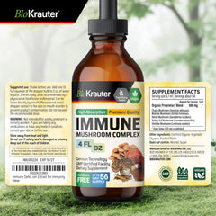 Graphic highlighting immune support benefits of mushroom complex