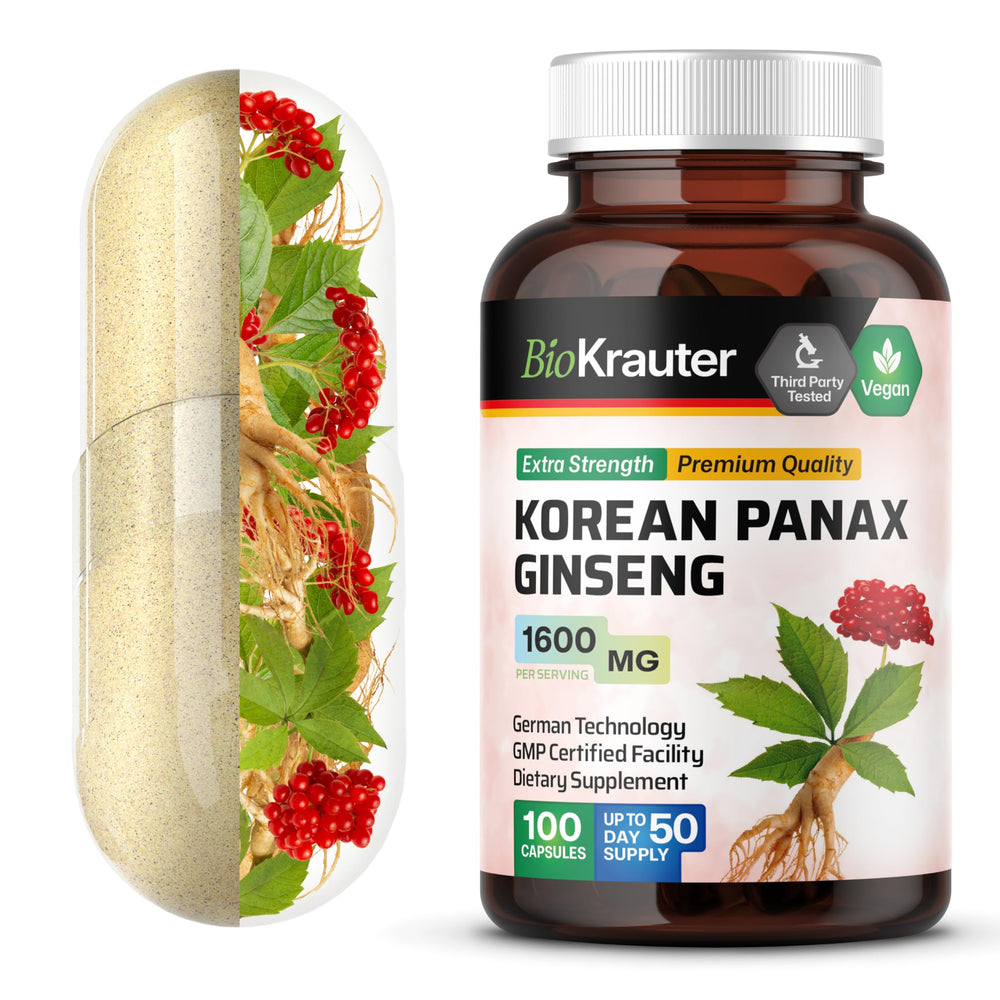BIO KRAUTER Korean Red Ginseng Capsules bottle and label