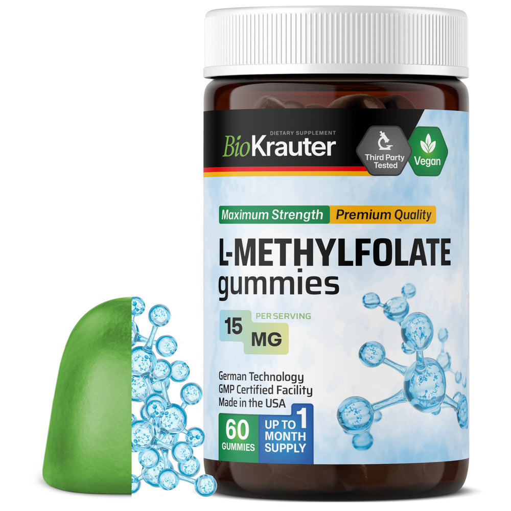 Bio Krauter L-Methylfolate Gummies bottle with 60 vegan chews