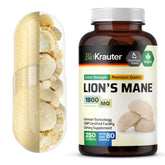 BIO KRAUTER Lions Mane capsules bottle with 250-count packaging