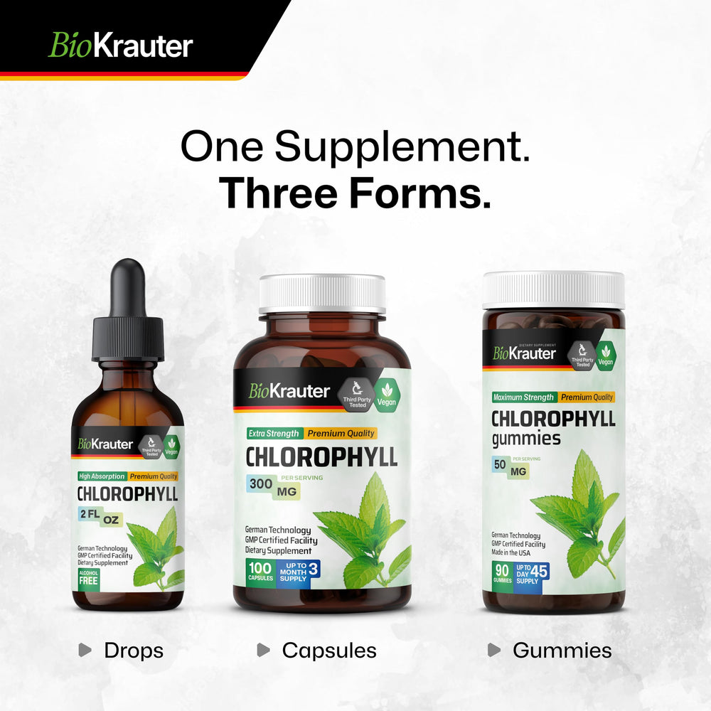 Alcohol-free, glycerin-based chlorophyll drops