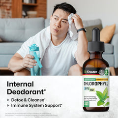 Chlorophyll drops bottle with dropper