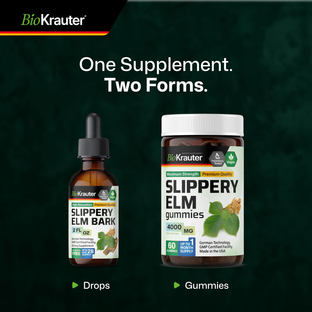 For gut and respiratory support: Slippery Elm Tincture for adults