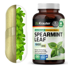 BIO KRAUTER Spearmint Capsules bottle label showing 1000 mg per capsule