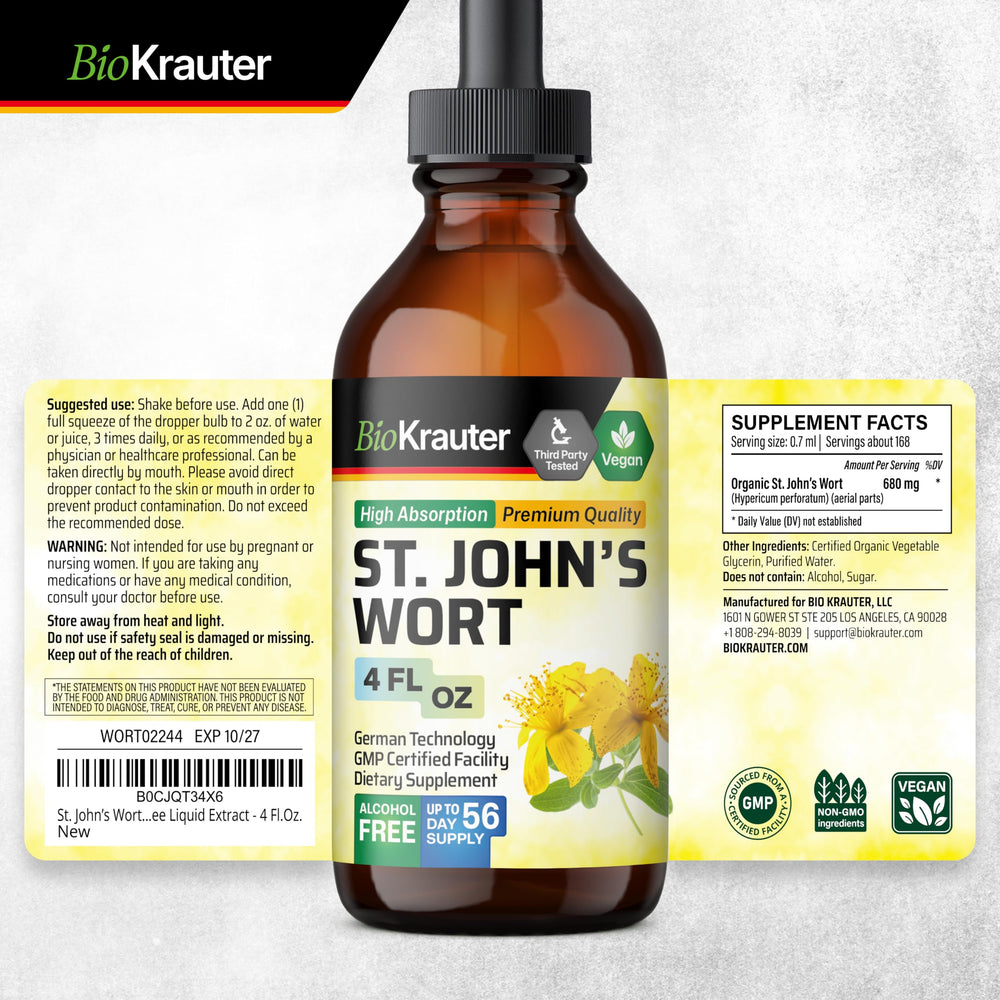 BIO KRAUTER St. John's Wort tincture label and ingredients