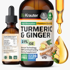 BIO KRAUTER Turmeric & Ginger liquid tincture bottle 2 oz