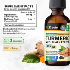 Label detail showing vegan, non-alcohol, and turmeric ingredients