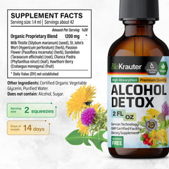 Vegan, non-alcohol detox tincture label