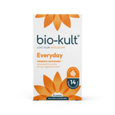 Bio-Kult probiotic bottle displaying 14 strains and 30-count