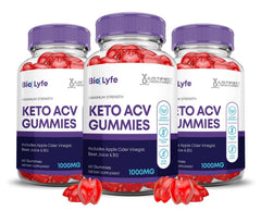 3-pack Bio Lyfe Keto ACV Gummies bottle with 1000mg apple cider vinegar