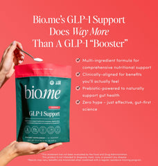 Bio.me GLP-1 Support raspberry flavor dissolving in water