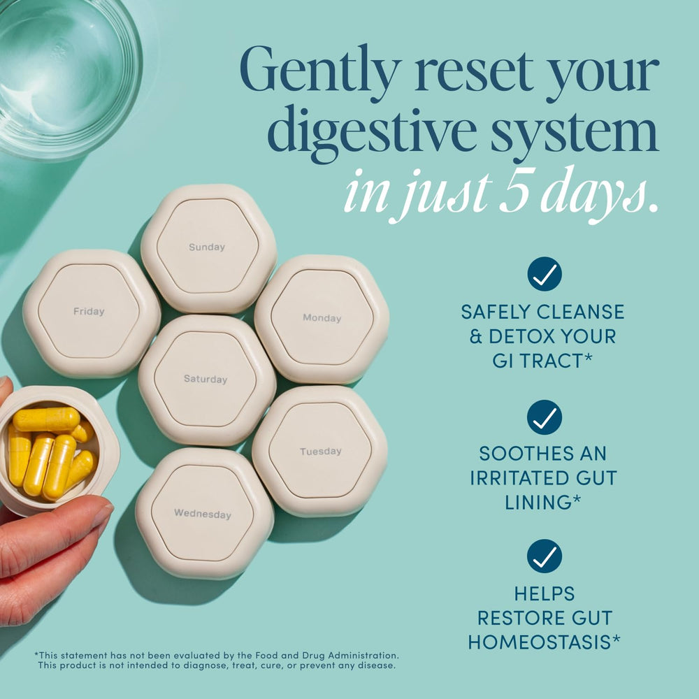 Bio.me Biome Gut Remedy Capsules daily-dose image suggests simple once-a-day routine.