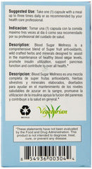 Blood Sugar Wellness supplement label showing ingredients