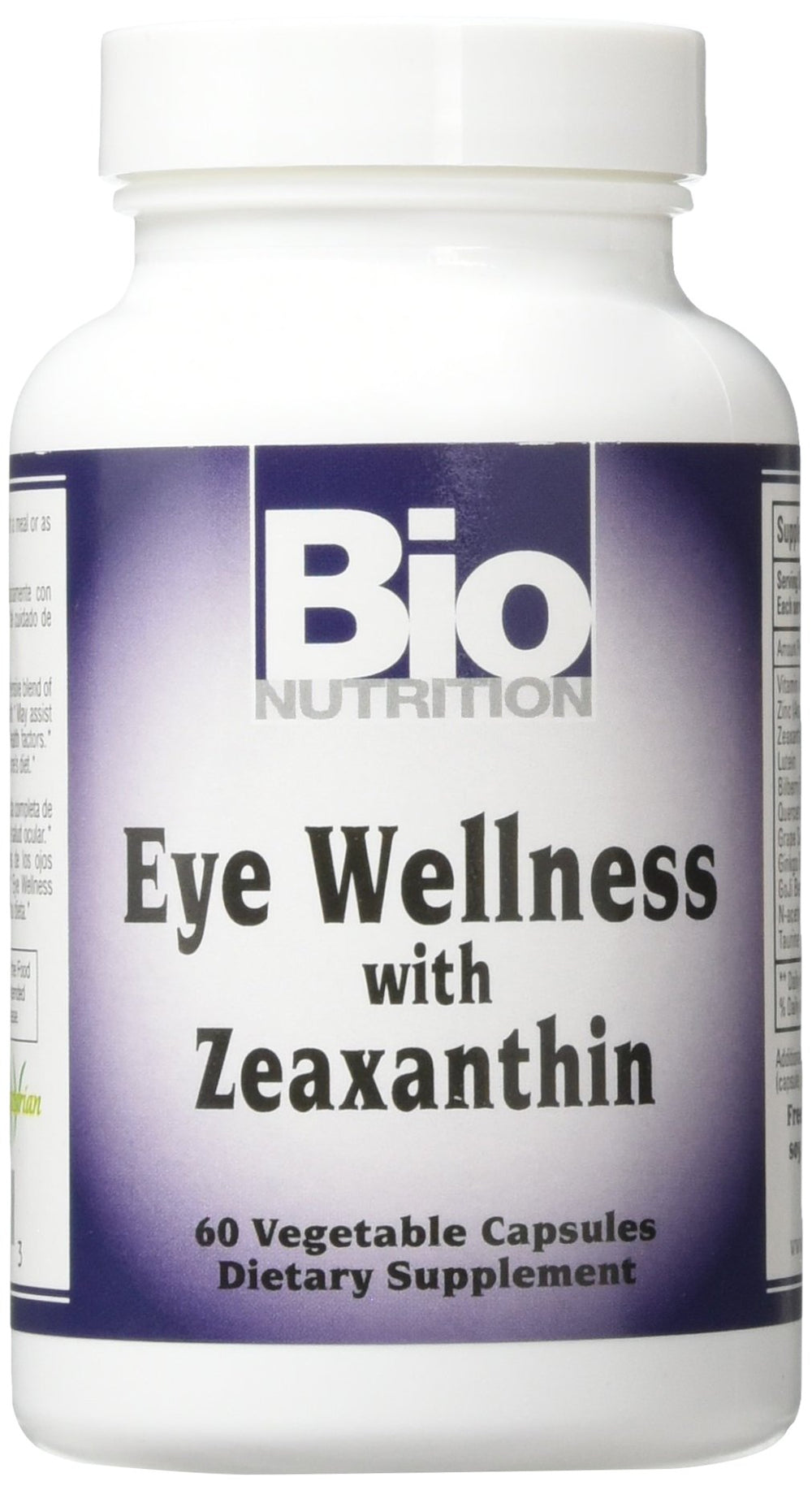 Bio Nutrition Eye Wellness bottle label