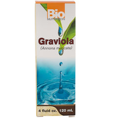 Graviola (Annona muricata) liquid extract bottle close-up