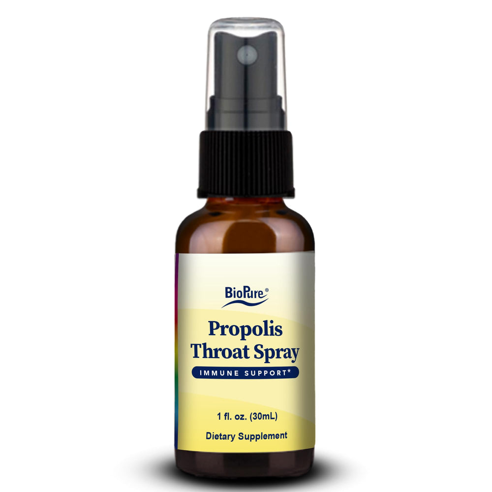 BioPure Propolis Throat Spray bottle – front view, 1 oz