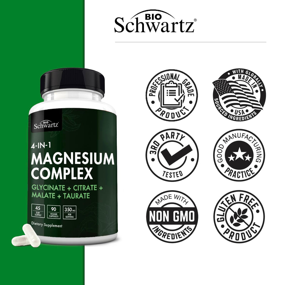Close-up of BioSchwartz Magnesium Complex capsules